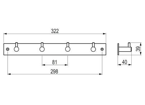 Věšák Balo XL černý matný