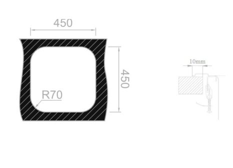 Sinks MANAUS 480 V matný 0,7 mm