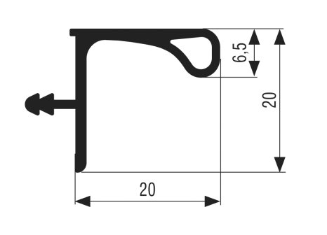 Profil úchytový pro horní skříňky 4 m hliník natural 4m