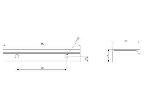 úchytka profilová Lucata hliník