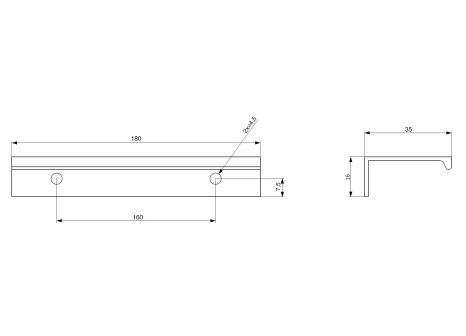 úchytka profilová Lucata hliník