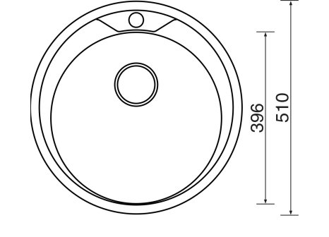 Sinks ROUND 510 matný 0,6 mm