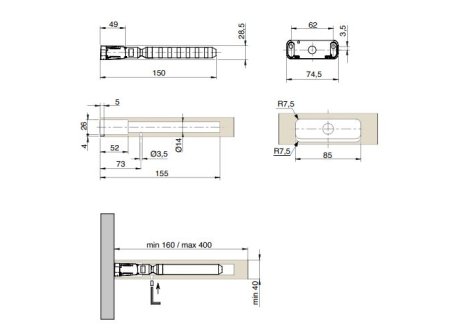 Skrytý držák polic TRIADE