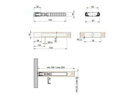 Skrytý držák polic TRIADE