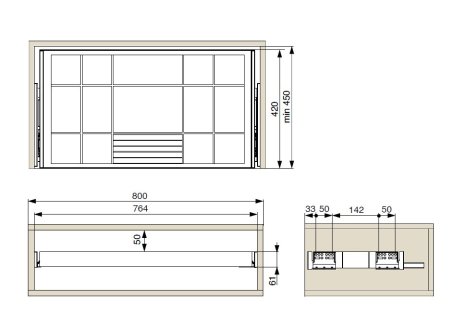 Šatní rám s vkladem na šperky s dotlumením antracit