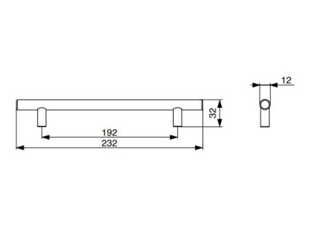 Úchytka kovová Hrazda chrom lesklý