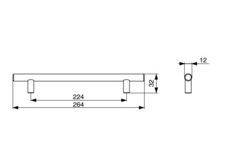 Úchytka kovová Hrazda chrom lesklý