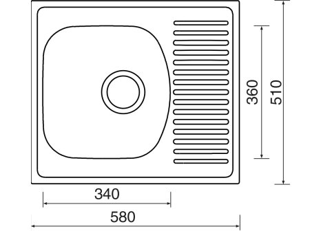 Sinks SHORT 580 matný 0,5 mm