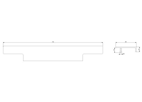 Úchytka narážecí Ramara imitace nerezi