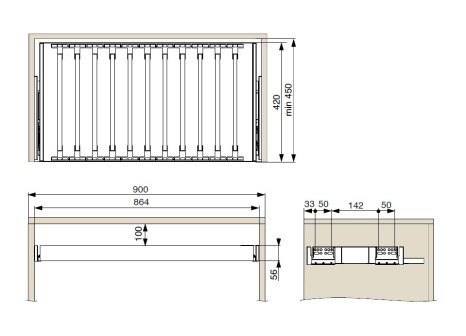 Šatní rám s věšákem na kalhoty a dotlumením antracit