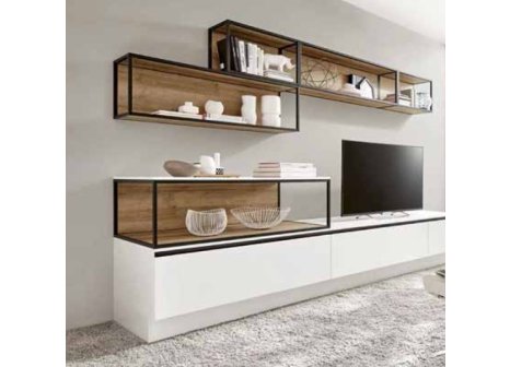 K20 systém nástěnná police černý mat