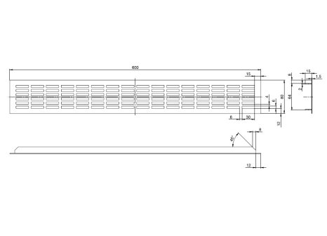 Větrací mřížka šířka 80 mm černá mat