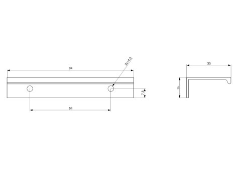 úchytka profilová Lucata imitace nerezi