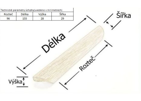 Úchytka Daniela dřevěná dub lakovaný