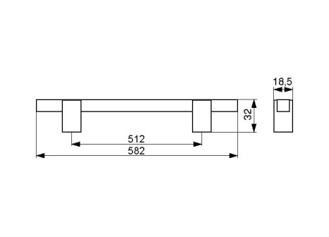 Úchytka Stela dřevěná dub lak/ černě mořený