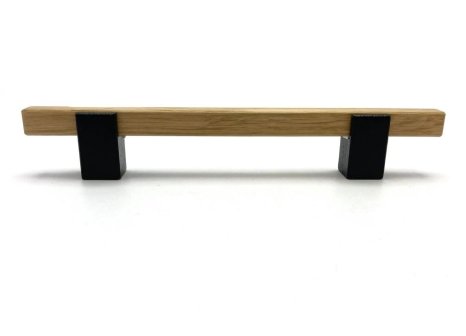 Úchytka Stela dřevěná dub lak/ černě mořený