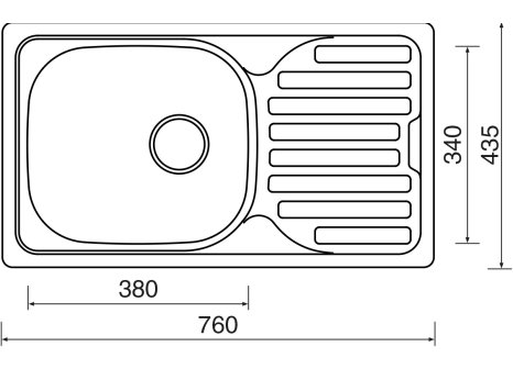 Sinks CLASSIC 760 matný 0,6 mm