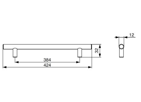 Úchytka kovová Hrazda černá mat