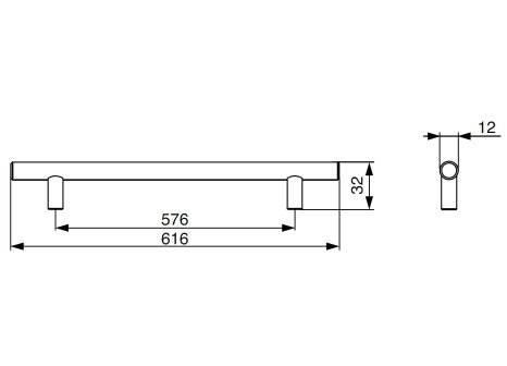 Úchytka kovová Hrazda černá mat