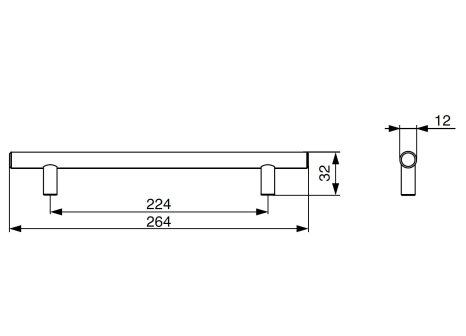 Úchytka kovová Hrazda černá mat