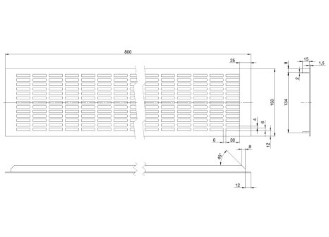 Větrací mřížka hliníková š.150 mm bílá barva