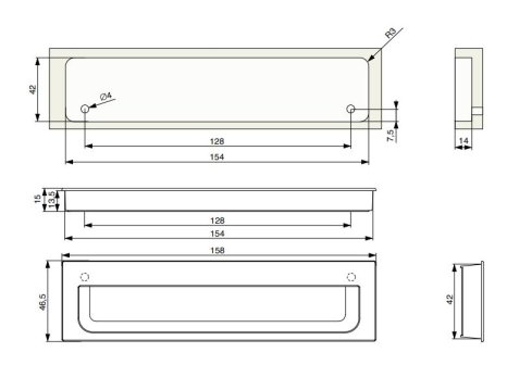 Úchytka Ilona zápustná černá matná