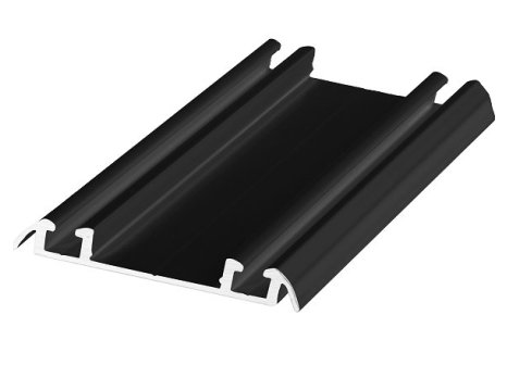ALUPROFIL kolejnice spodní 75 mm černý mat - 1,7 m