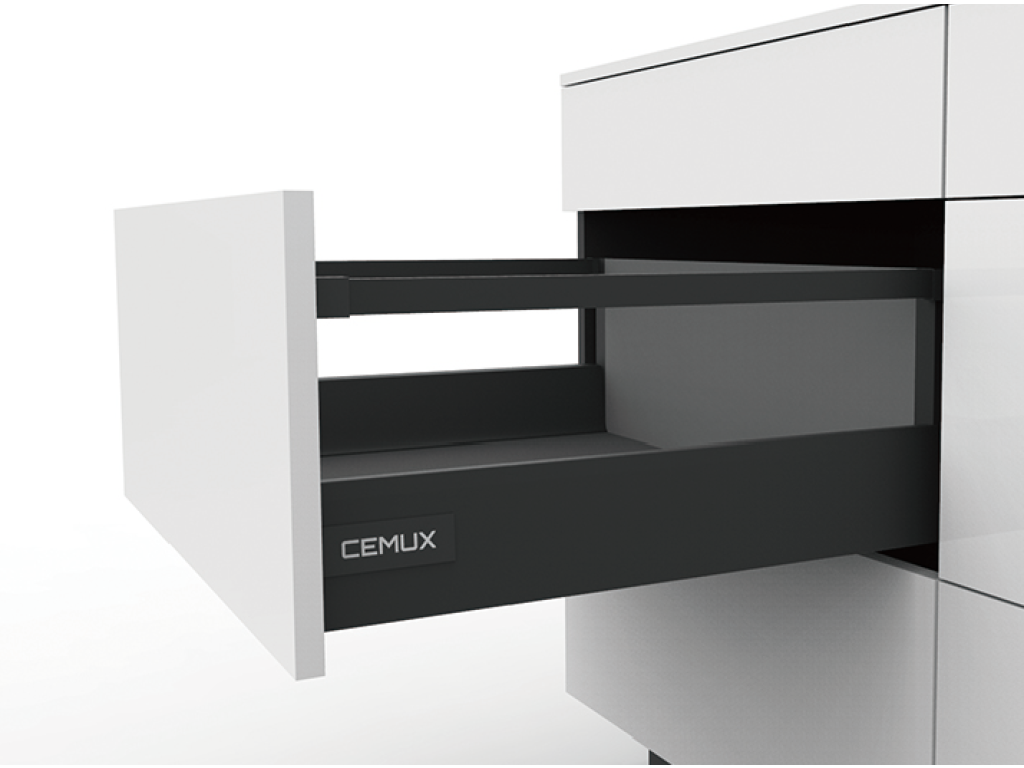 Cemux A Box zásuvka antracit H199 s relingem