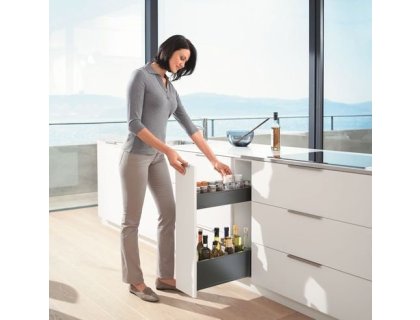 BLUM úzké spodní skříňky Space Twin Legrabox bílý