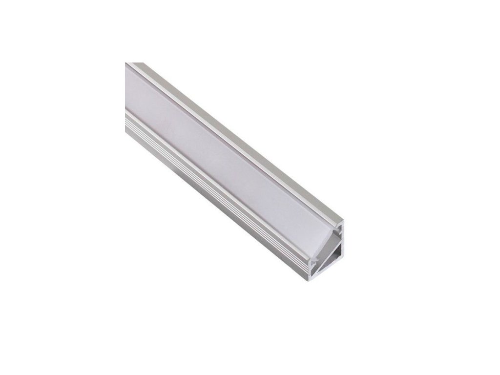 LED profil T18 rohový 2m hliník + krytka mléčná