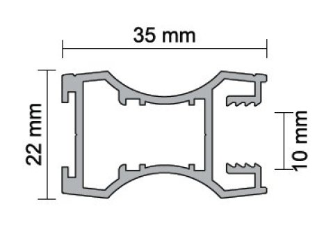 ALUPROFIL- lišta úchytková Uranos 10 mm 2,70 m