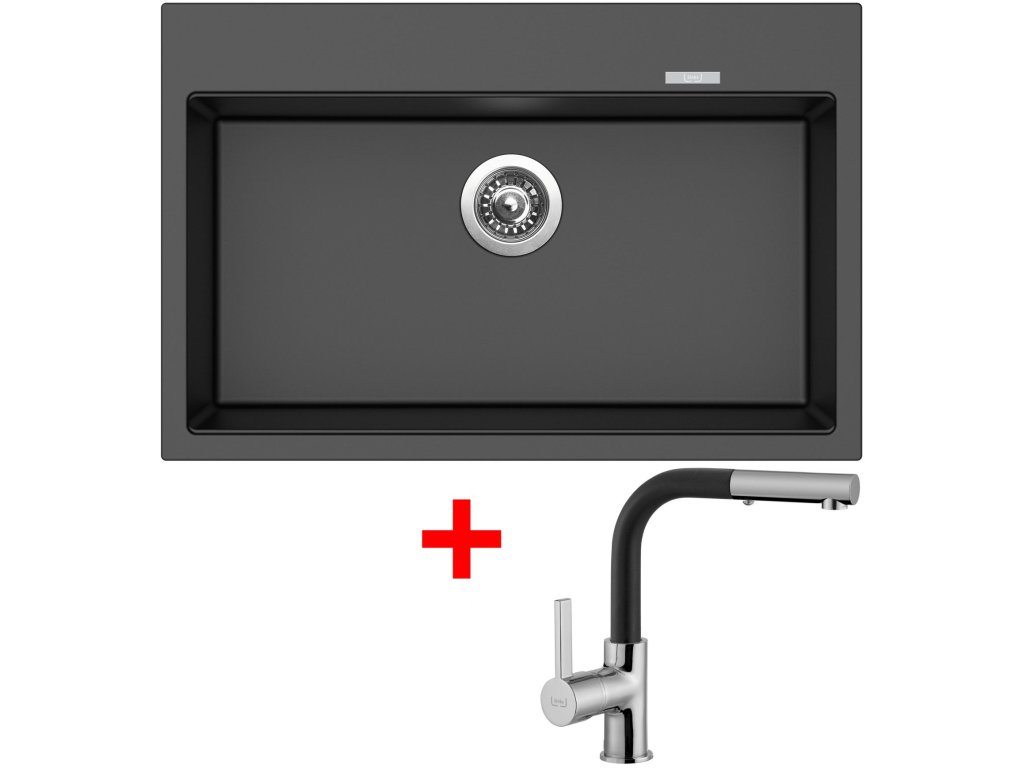 Set Sinks MAXIMO 780 metalblack + ENIGMA S GR