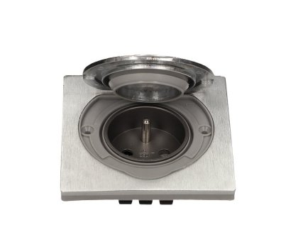 ORNO zásuvka elektro exteriérová zápustná- 1x zásuvka s ochranou IP55 nerez