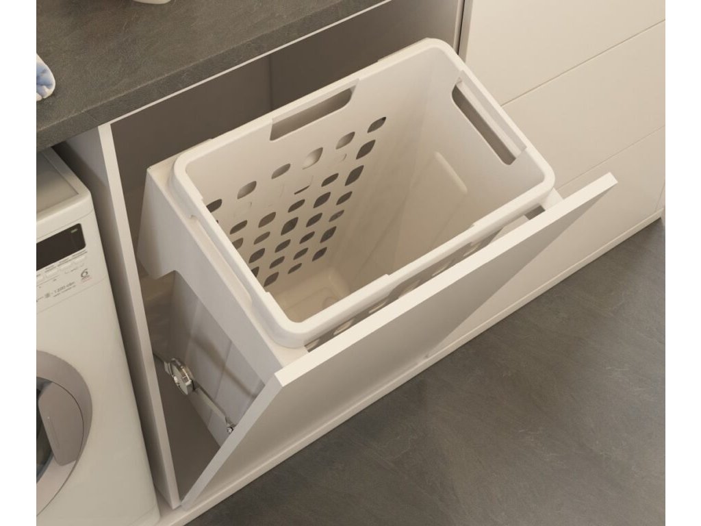Prádelní výklopný koš 450 mm 35 L bílý
