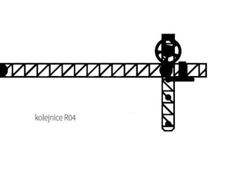 ROC DESIGN - horní kolejnice R04 ocel černá mat