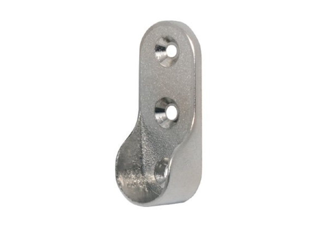 Podpěra šatní tyče ovál chrom