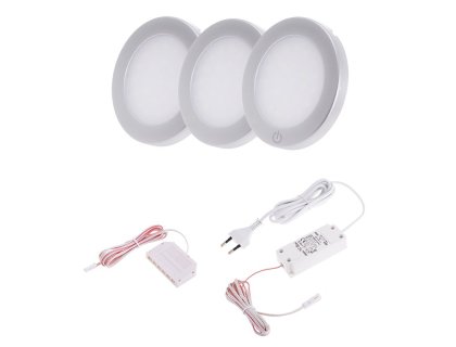 LED sada 3 světel SENSO MASTER s vypínačem, hliník, neutrální bílá