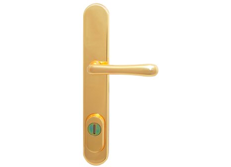 Element bezpečnostní kování K1 klika/koule lesklá mosaz - 72 mm