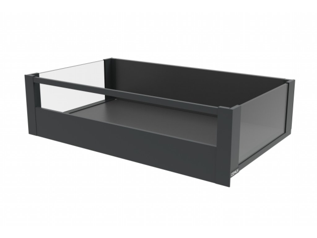 Cemux H Box SLIM vnitřní skleněné bočnice antracit H199/500 mm čelní panel