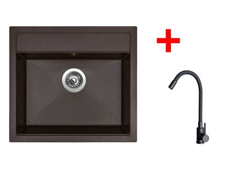 Set Sinks SOLO 560 + baterie ELASTA černá matná
