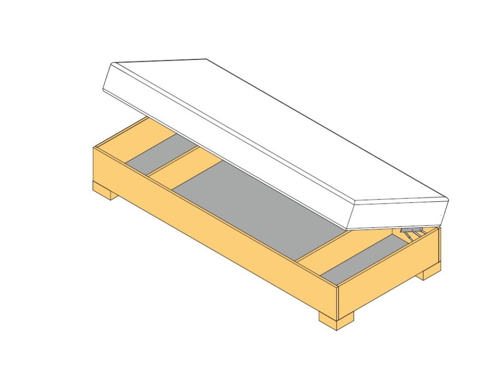Postelové kování boční otvírání KP 01