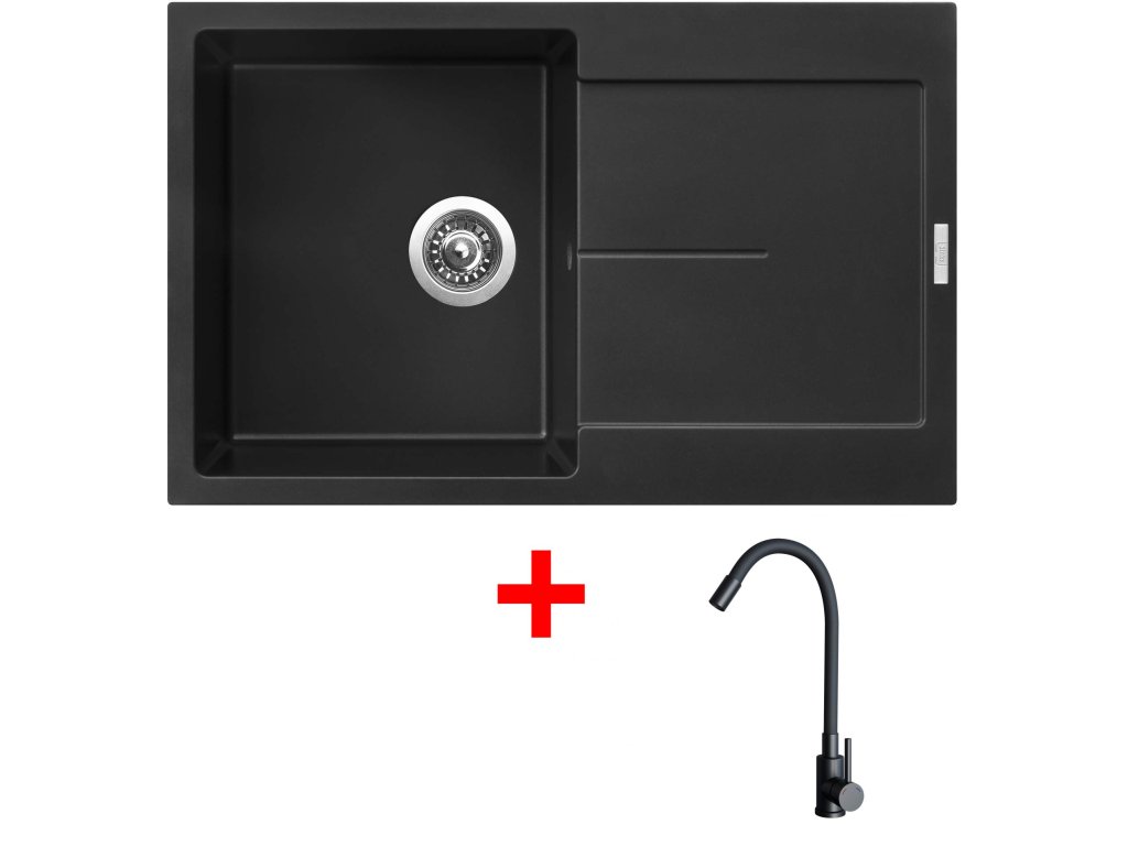 Set Sinks ULTIMA 790 + baterie ELASTA černá matná