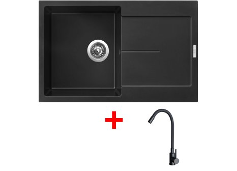 Set Sinks ULTIMA 790 + baterie ELASTA černá matná - Černá, Pureblack