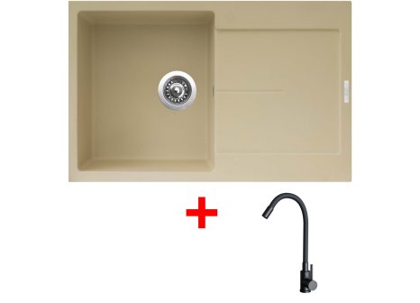 Set Sinks ULTIMA 790 + baterie ELASTA černá matná