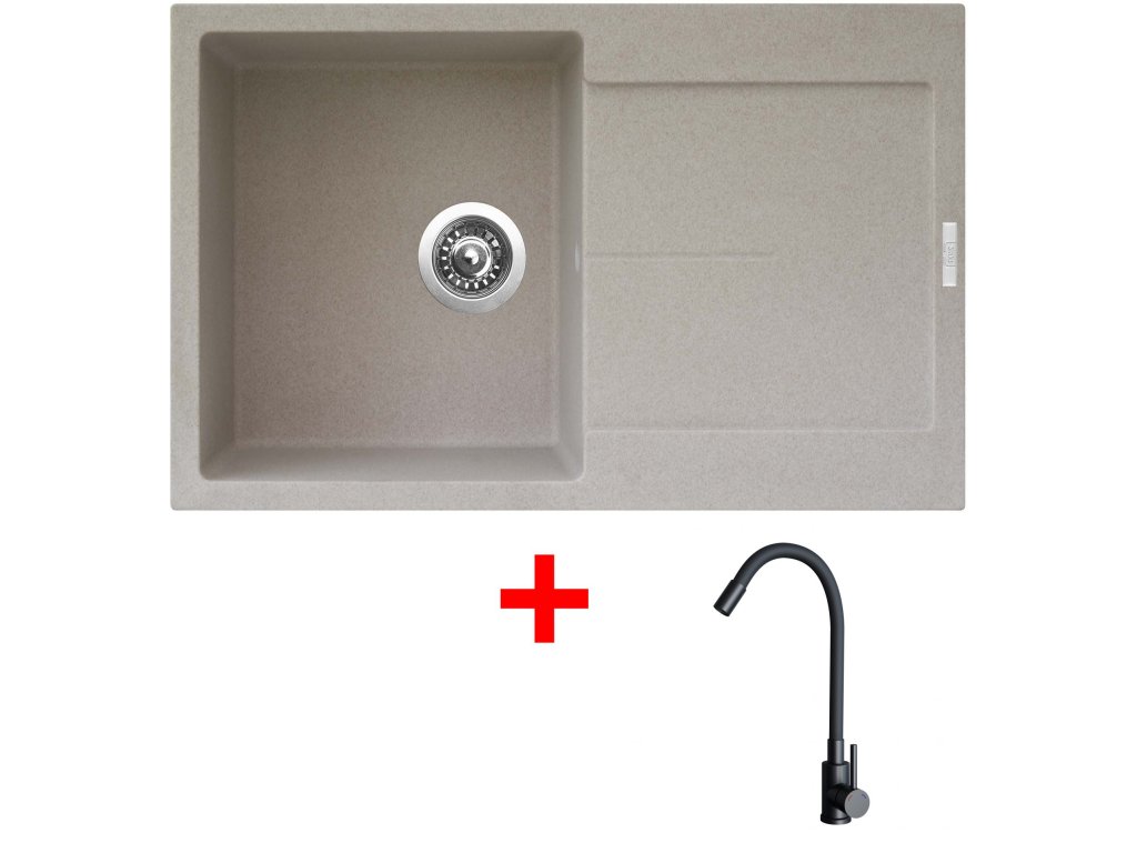 Set Sinks ULTIMA 790 + baterie ELASTA černá matná