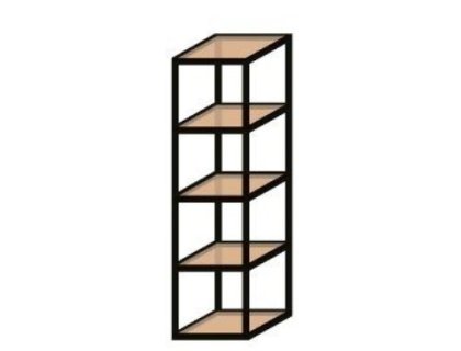 K20 systém komínový policový regál černý mat