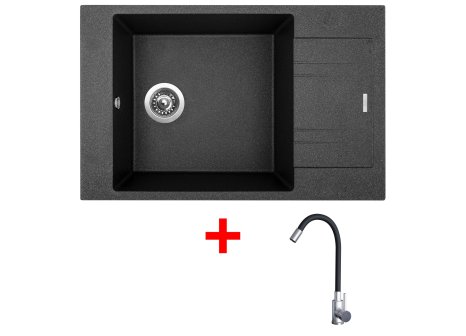 Set Sinks VARIO 780 + baterie ELASTA nerez/černá