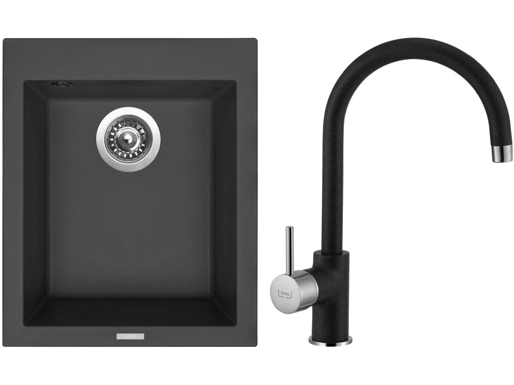 Sinks CUBE 410 akční set pureblack + VITALIA pureblack