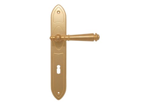 Tradition štítové dveřní kování s pružinou klika/klika surová mosaz - Vložka FAB, 92 mm