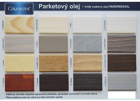 CIRANOVA HARDWAXOIL parketový olej tvrdý 5l barevný